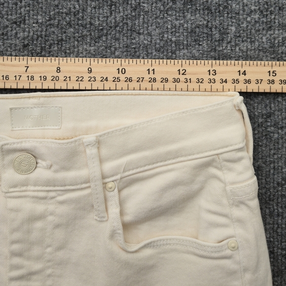 Mother High Waisted Weekender Skimp Flares, Antique White, Size 28 - Picture 5 of 15